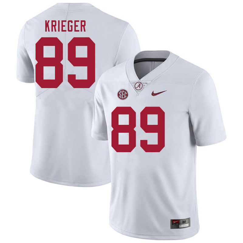 Men #89 Grant Krieger Alabama White Tide College Football Jerseys Sale-White